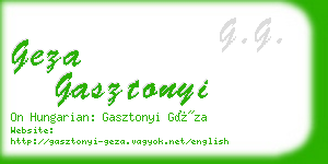 geza gasztonyi business card